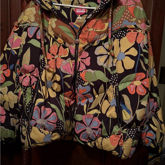 CeliaB Floral Print Puffer Jacket - Picture 3 of 5